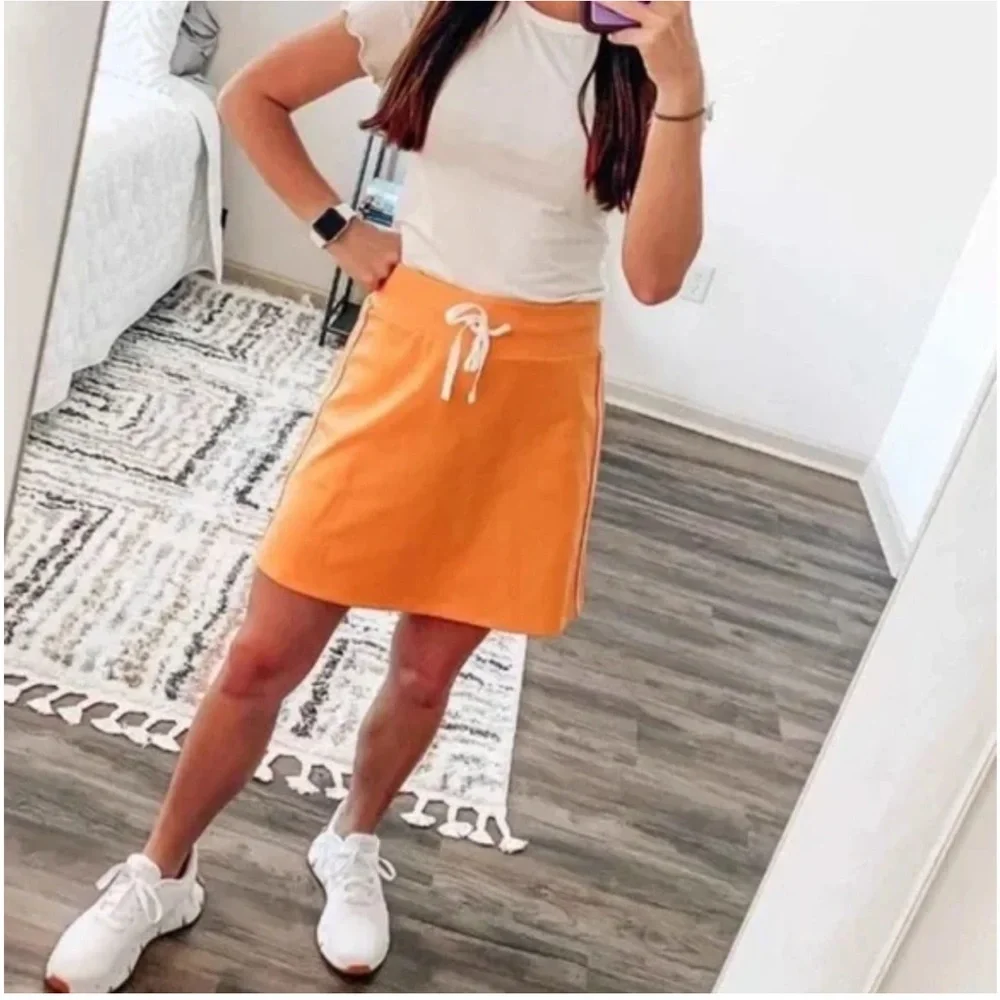 Wild Fable Mini Tennis Skirt Juniors Size S Orange w/ White/Dark Orange Stripes